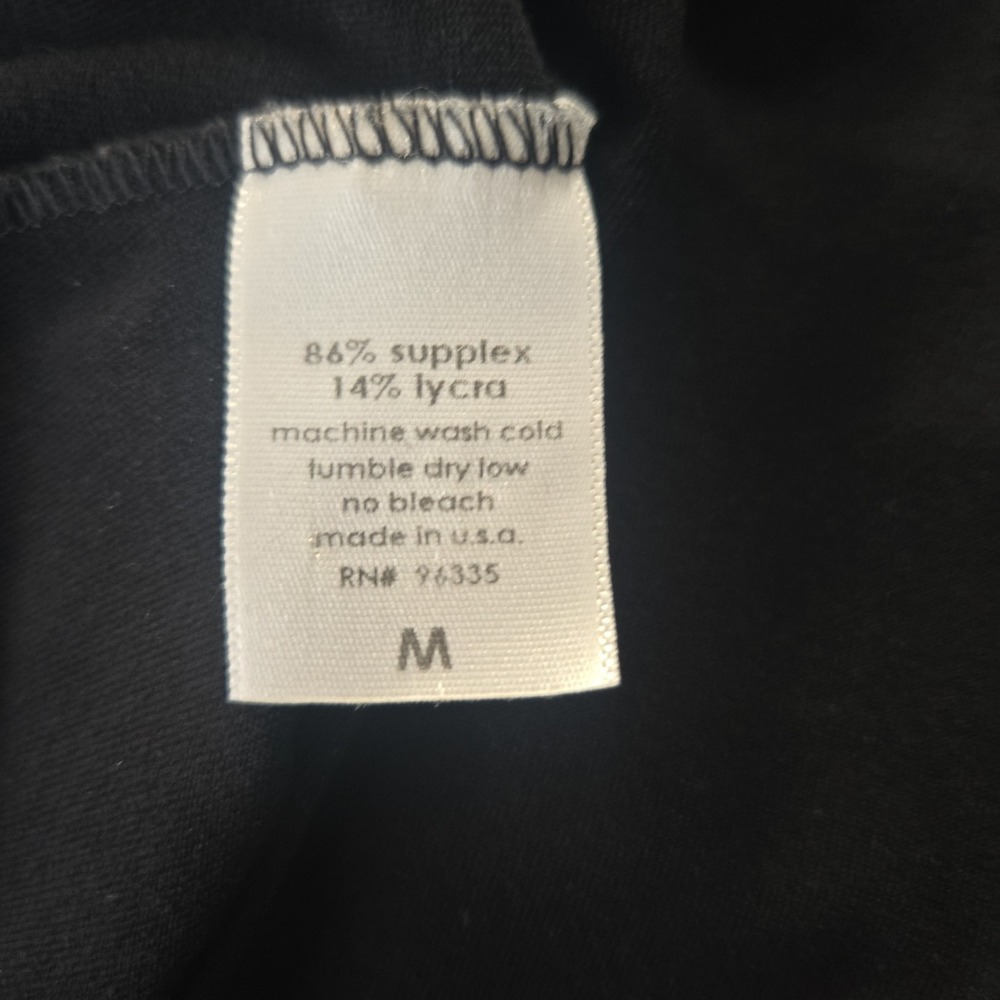 Susana Monaco Junior Medium Black Short Sleeve Turtle Neck Supplex Stretch Top - Picture 5 of 5